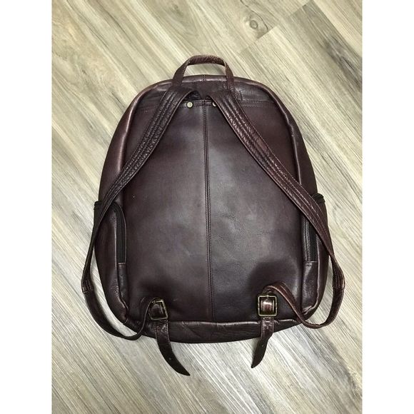 Vtg Genuine Leather Laptop Backpack - Picture 4 of 7